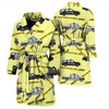 Police Car Pattern Print Men Long Robe-grizzshop