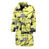 Police Car Pattern Print Men Long Robe-grizzshop