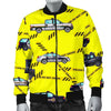 Police Car Pattern Print Men's Bomber Jacket-grizzshop