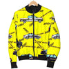 Police Car Pattern Print Men's Bomber Jacket-grizzshop