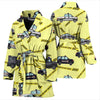 Police Car Pattern Print Women Long Robe-grizzshop