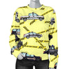 Police Car Pattern Print Women's Sweatshirt-grizzshop