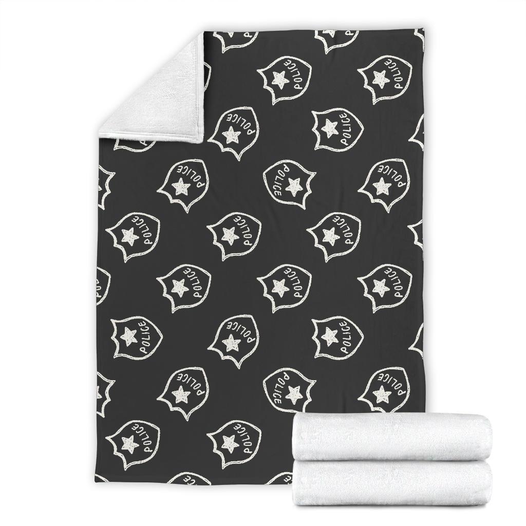 Police Pattern Print Blanket-grizzshop