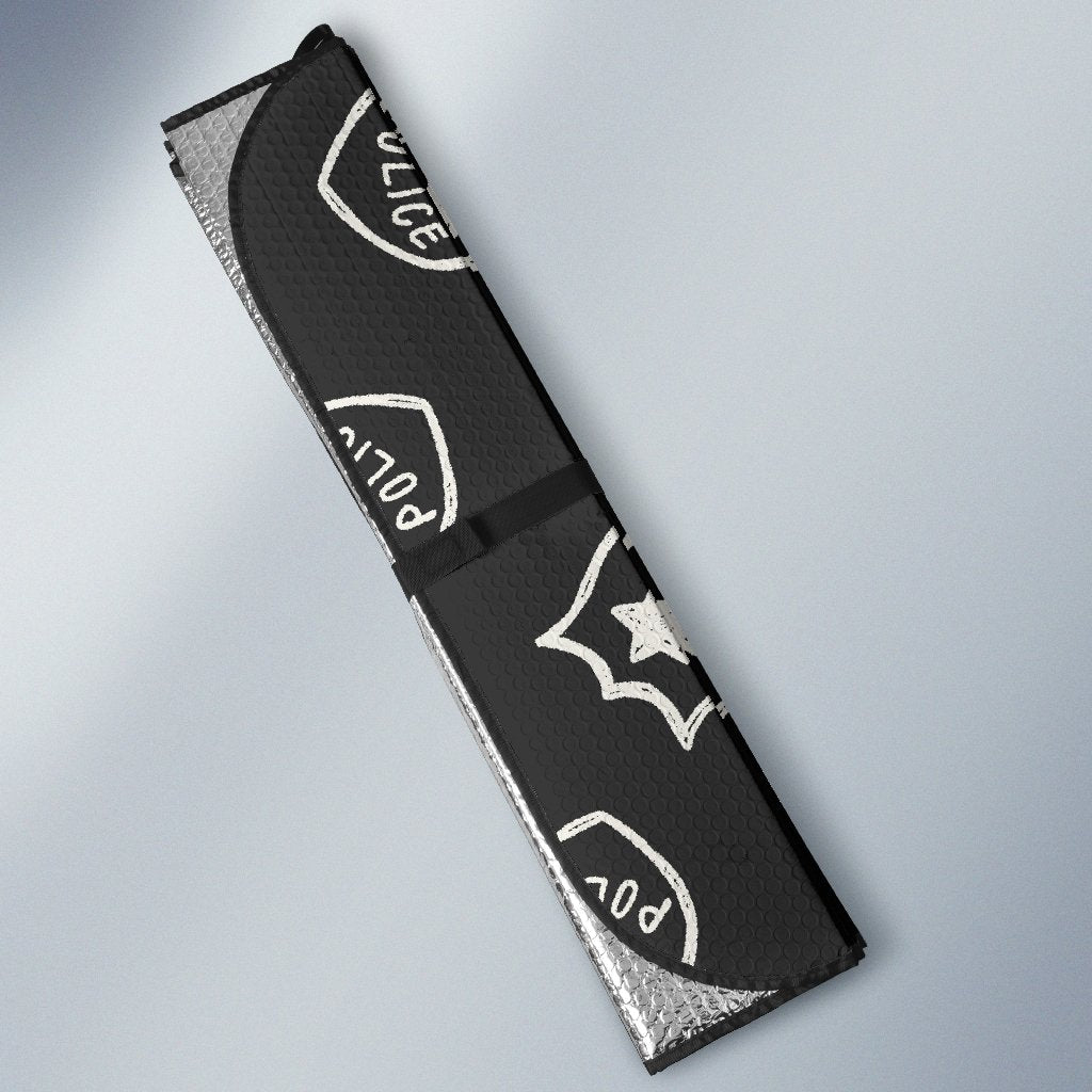Police Pattern Print Car Sun Shade-grizzshop