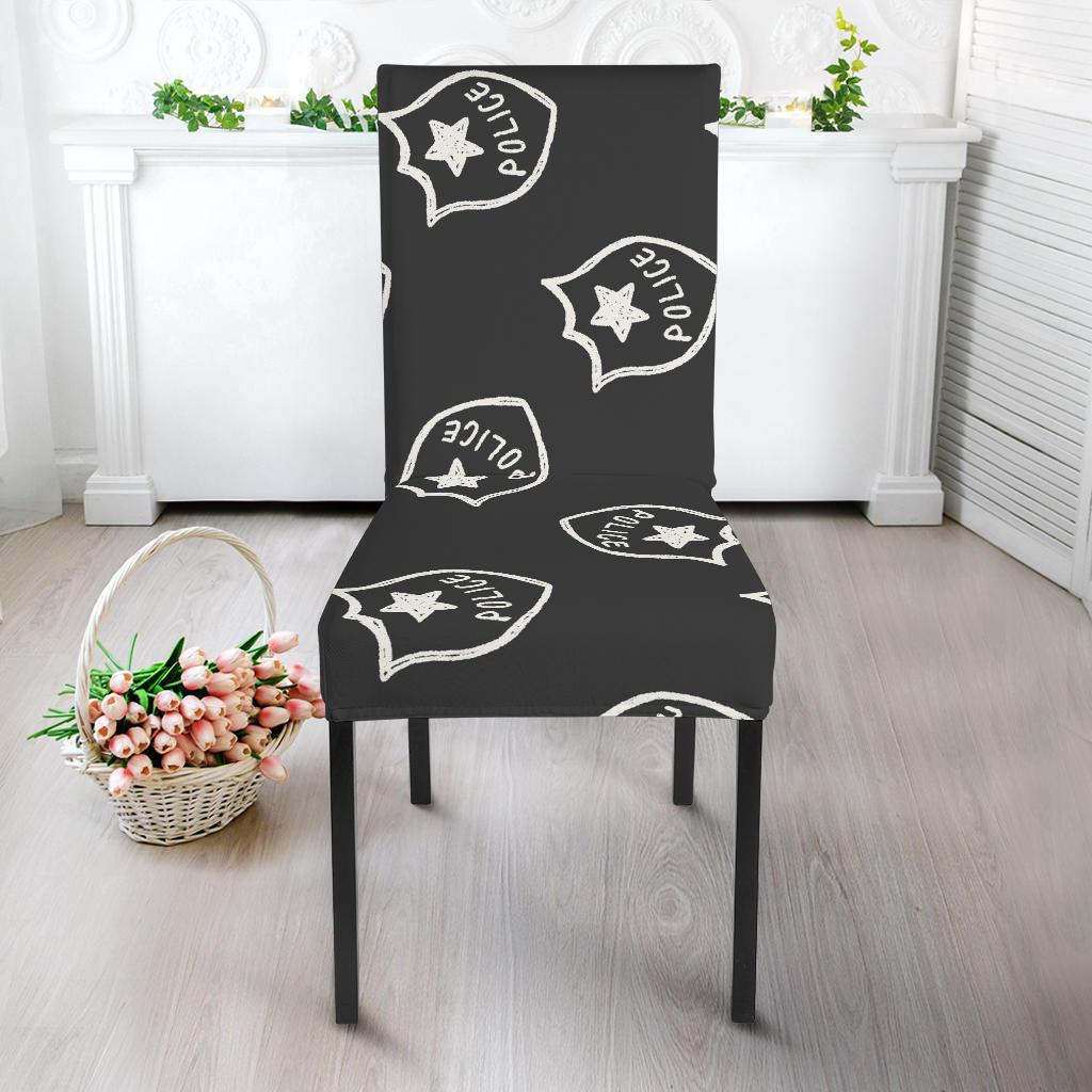 Police Pattern Print Chair Cover-grizzshop