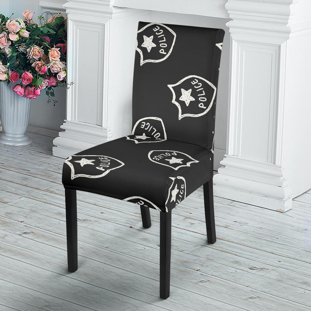 Police Pattern Print Chair Cover-grizzshop