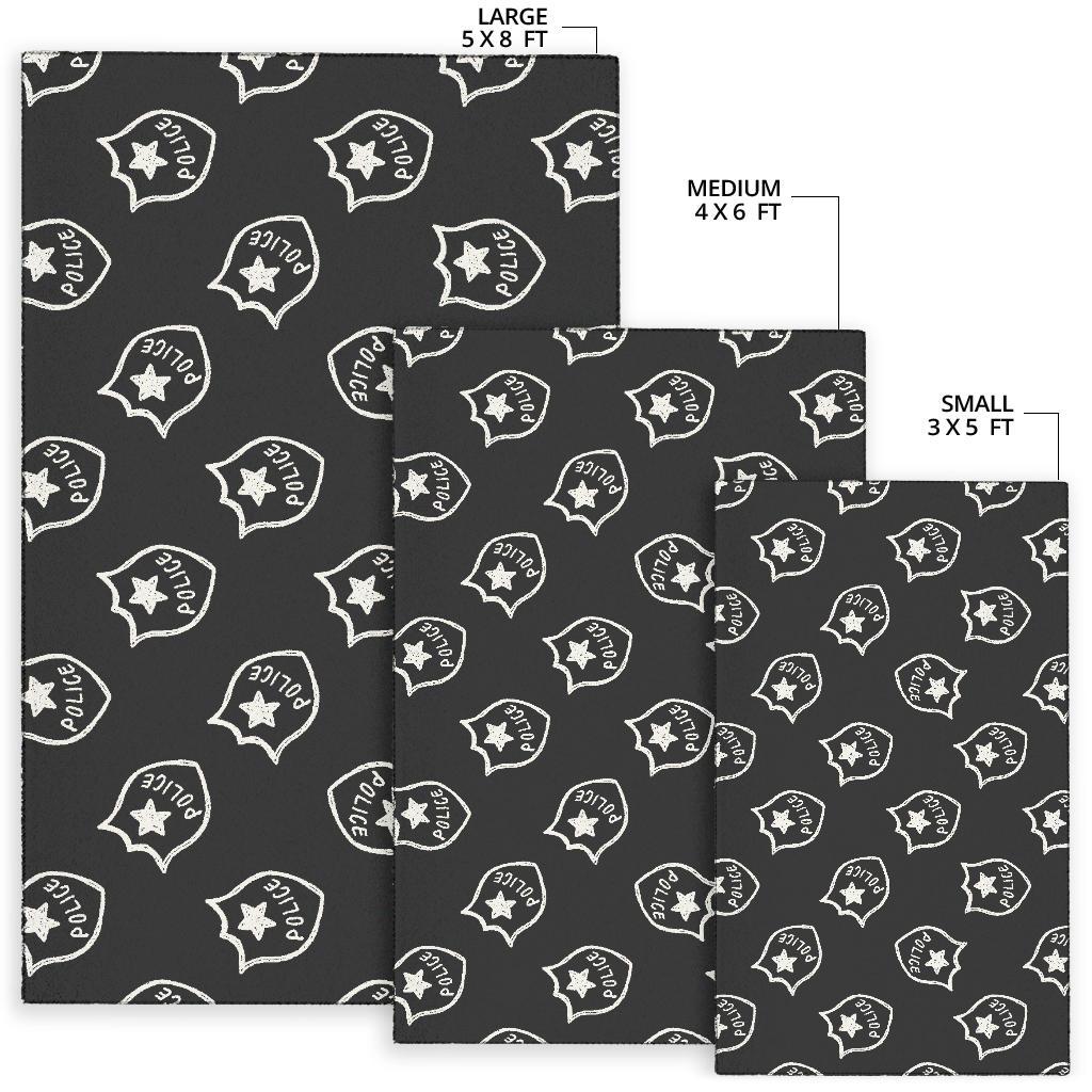 Police Pattern Print Floor Mat-grizzshop