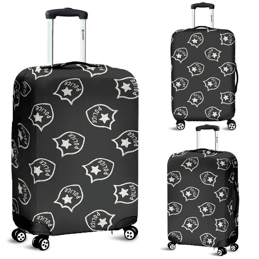 Police Pattern Print Luggage Cover Protector-grizzshop