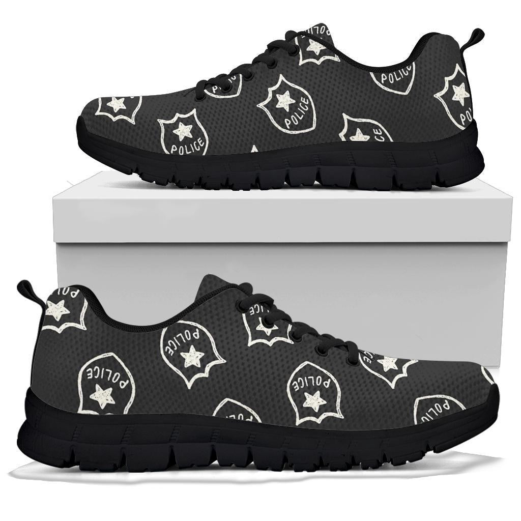 Police Pattern Print Sneaker Shoes For Men Women-grizzshop