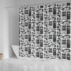 Police Print Pattern Bathroom Shower Curtain-grizzshop