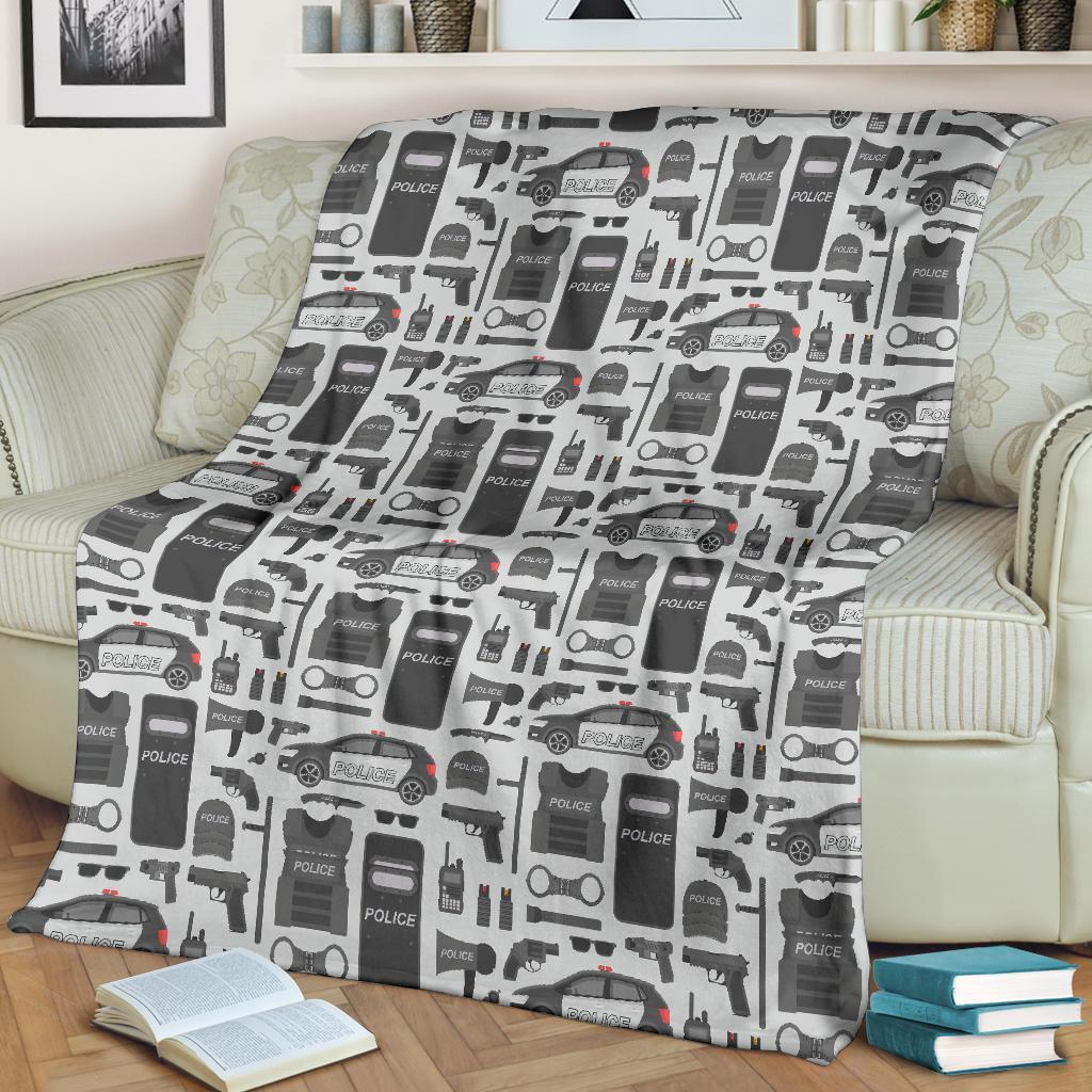 Police Print Pattern Blanket-grizzshop