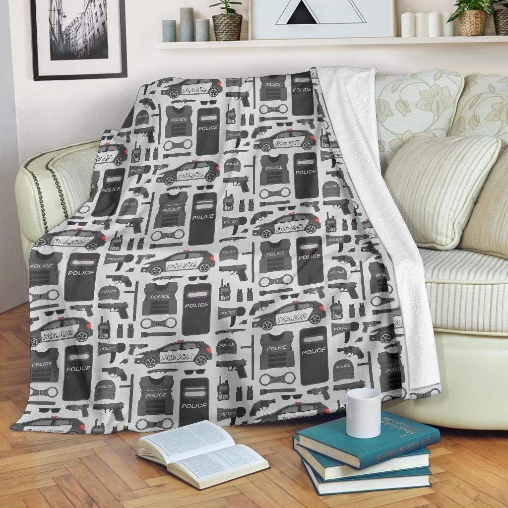 Police Print Pattern Blanket-grizzshop