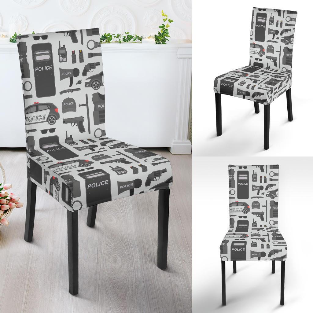 Police Print Pattern Chair Cover-grizzshop