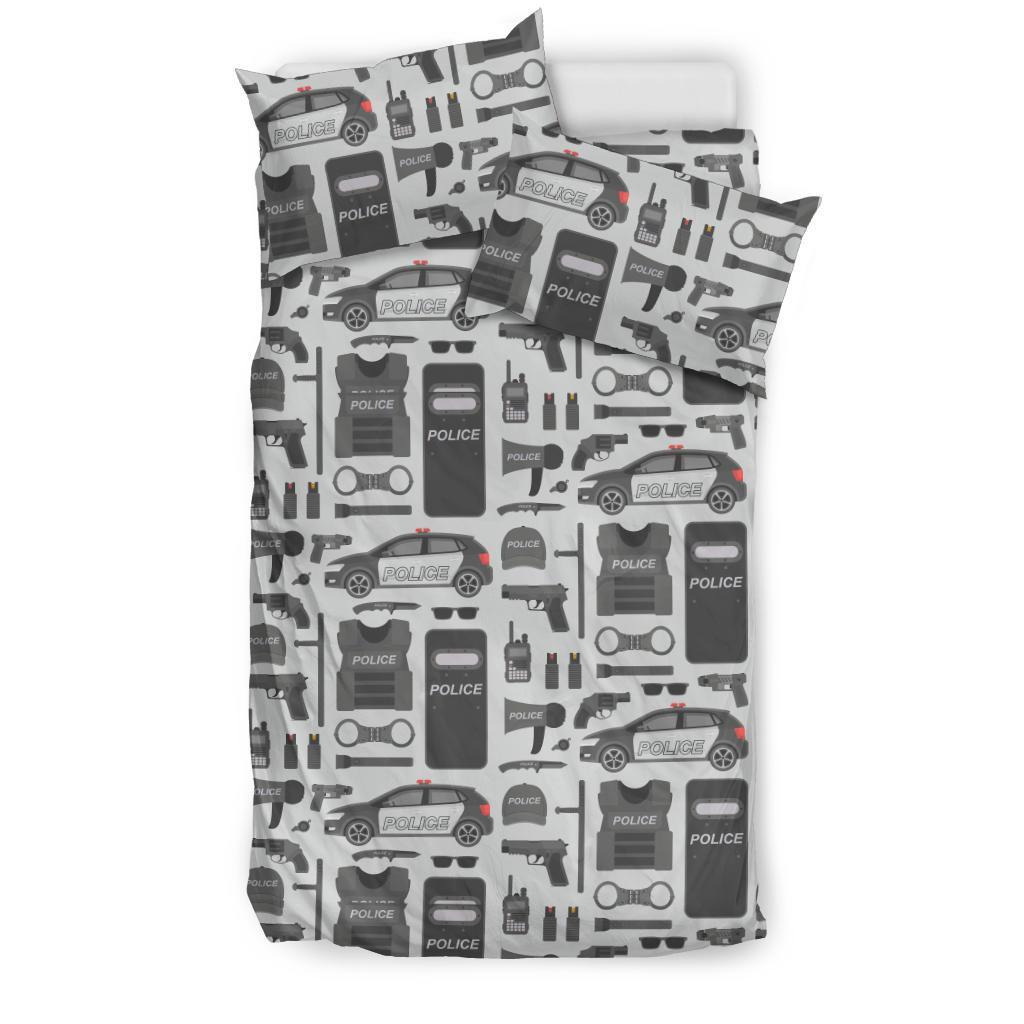 Police Print Pattern Duvet Cover Bedding Set-grizzshop