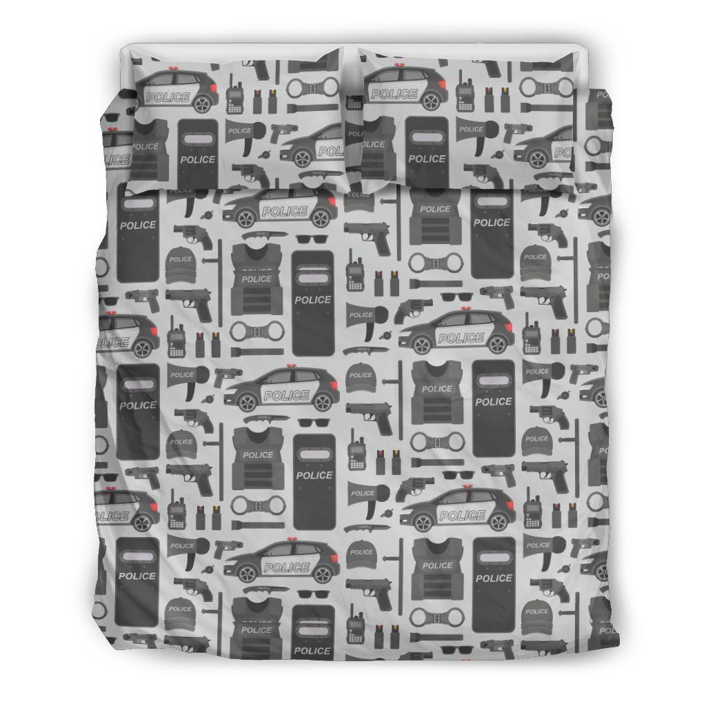 Police Print Pattern Duvet Cover Bedding Set-grizzshop
