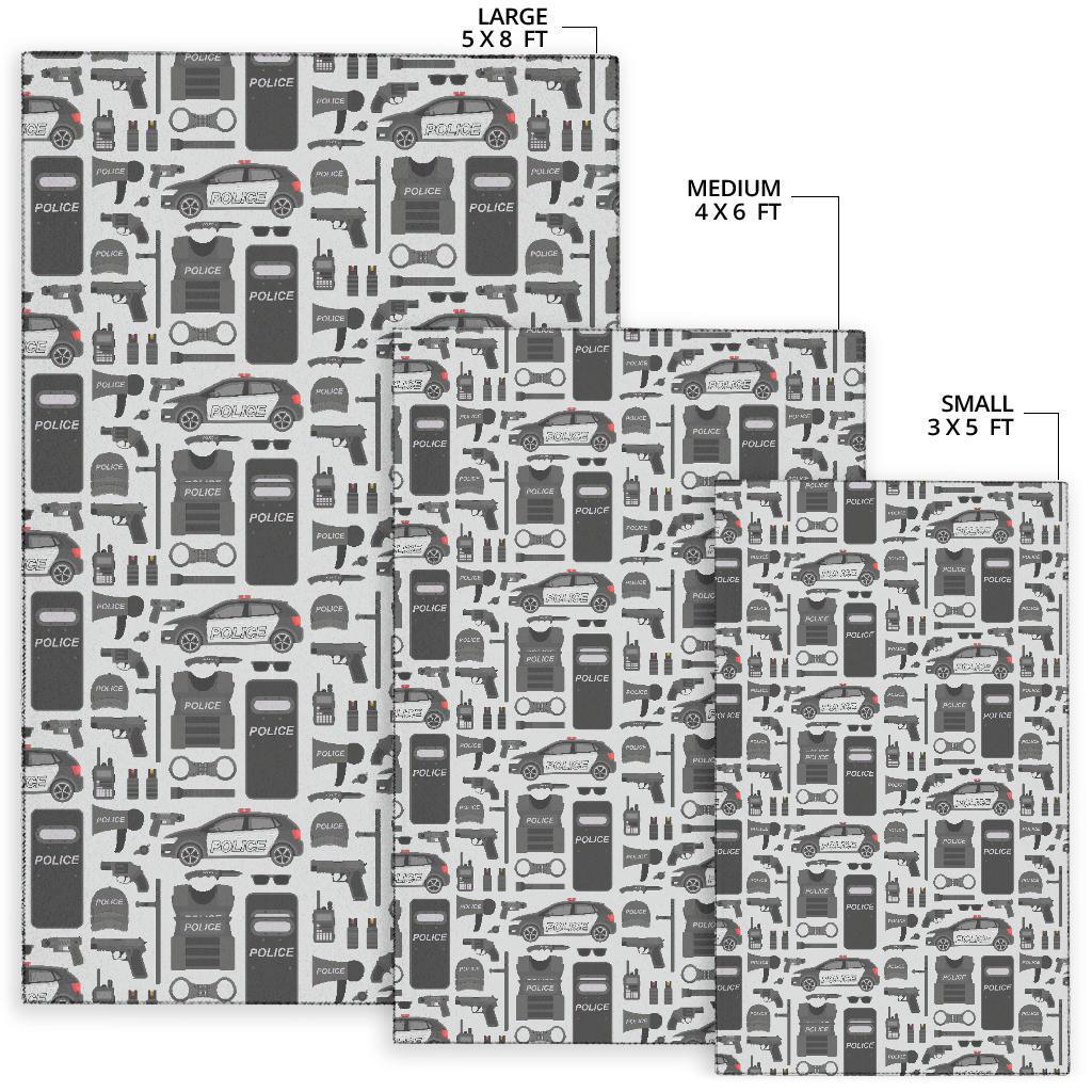 Police Print Pattern Floor Mat-grizzshop