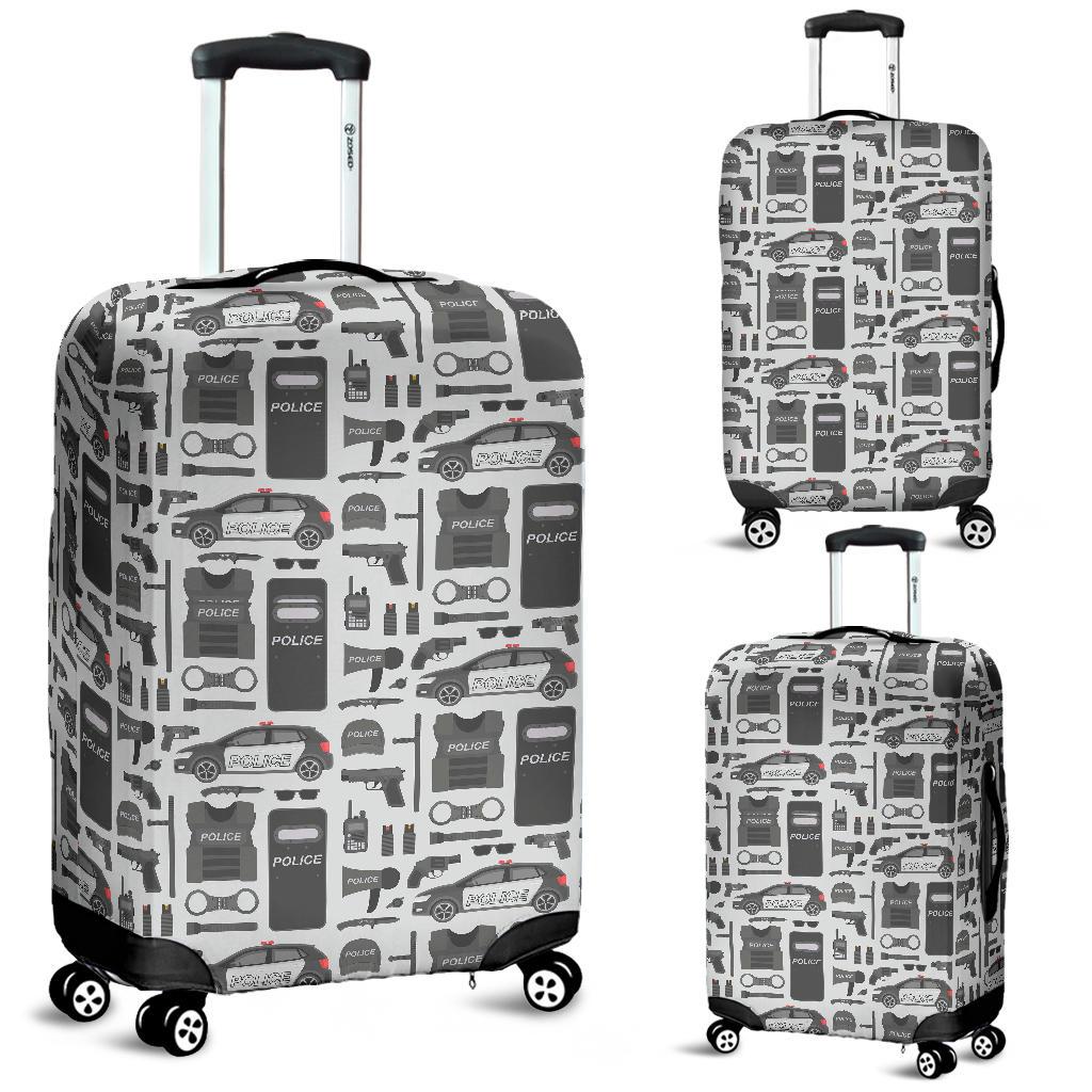 Police Print Pattern Luggage Cover Protector-grizzshop