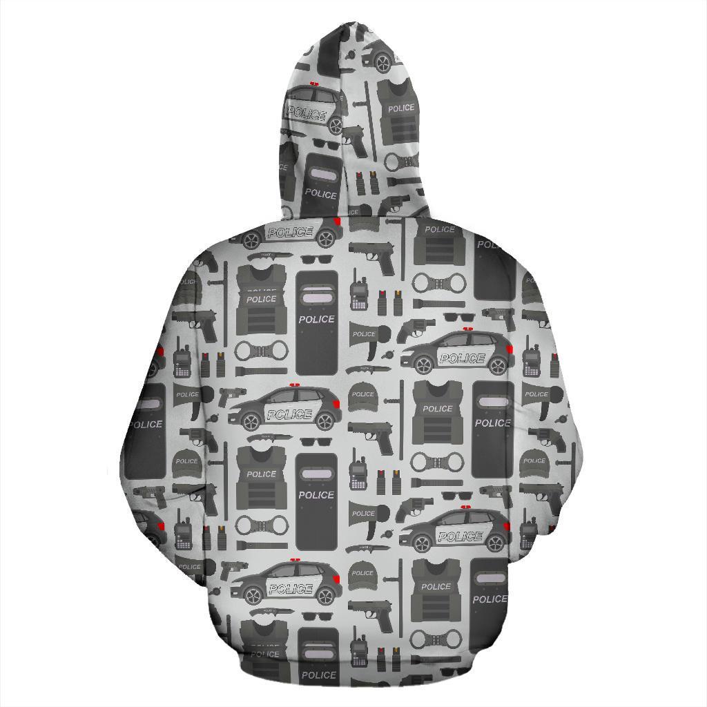 Police Print Pattern Men Women Pullover Hoodie-grizzshop