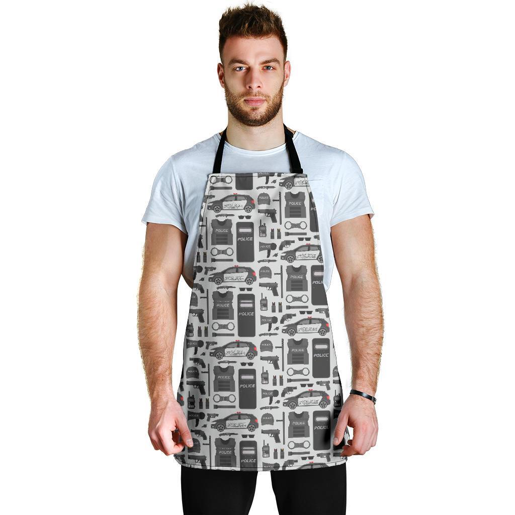 Police Print Pattern Men's Apron-grizzshop