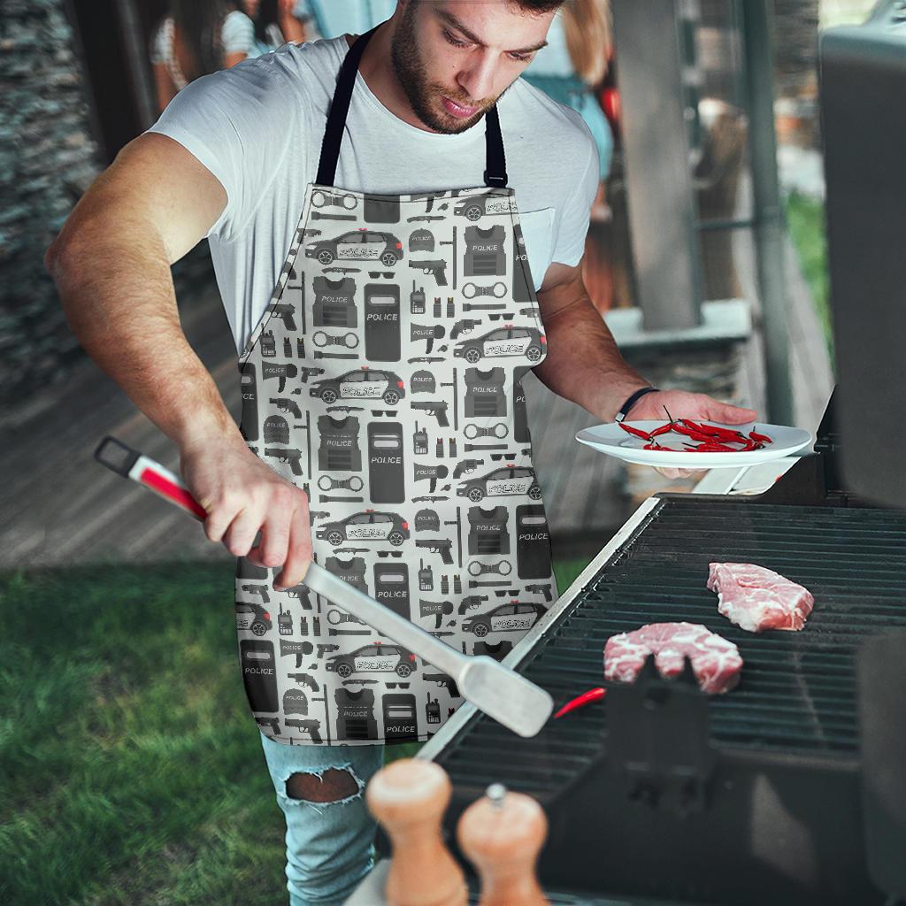 Police Print Pattern Men's Apron-grizzshop