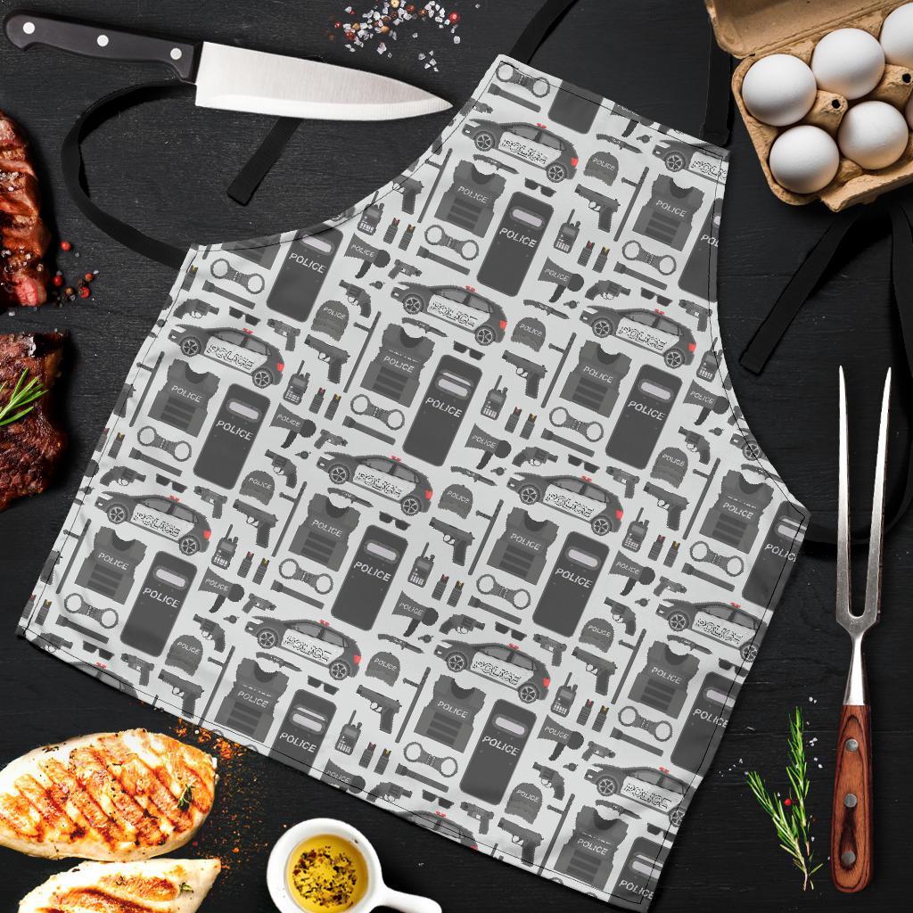 Police Print Pattern Men's Apron-grizzshop