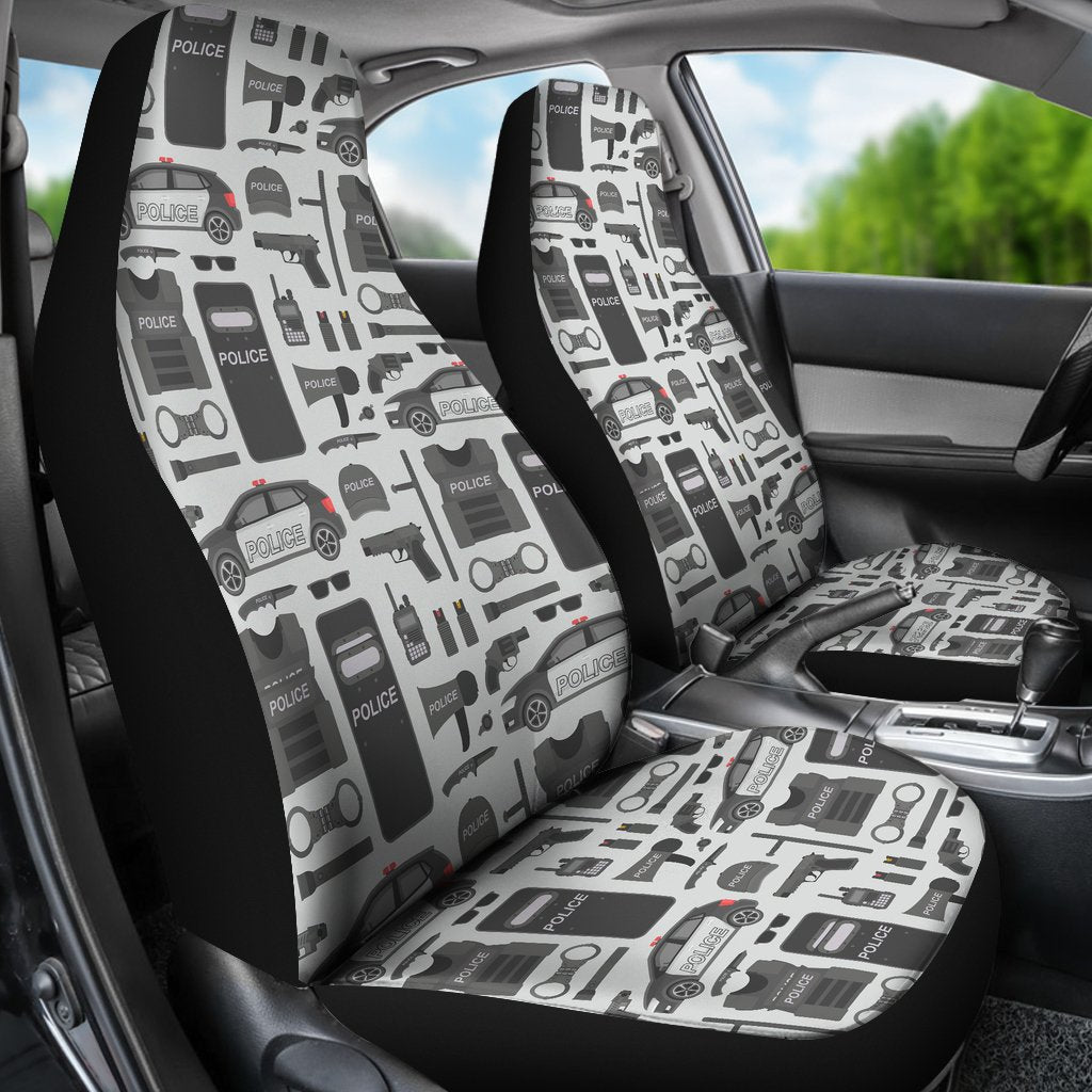 Police Print Pattern Universal Car Seat Cover-grizzshop