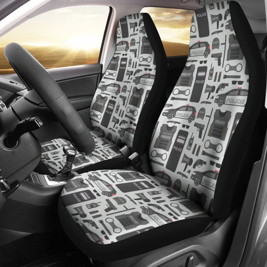 Police Print Pattern Universal Car Seat Cover-grizzshop