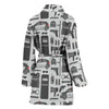 Police Print Pattern Women Long Robe-grizzshop