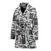 Police Print Pattern Women Long Robe-grizzshop