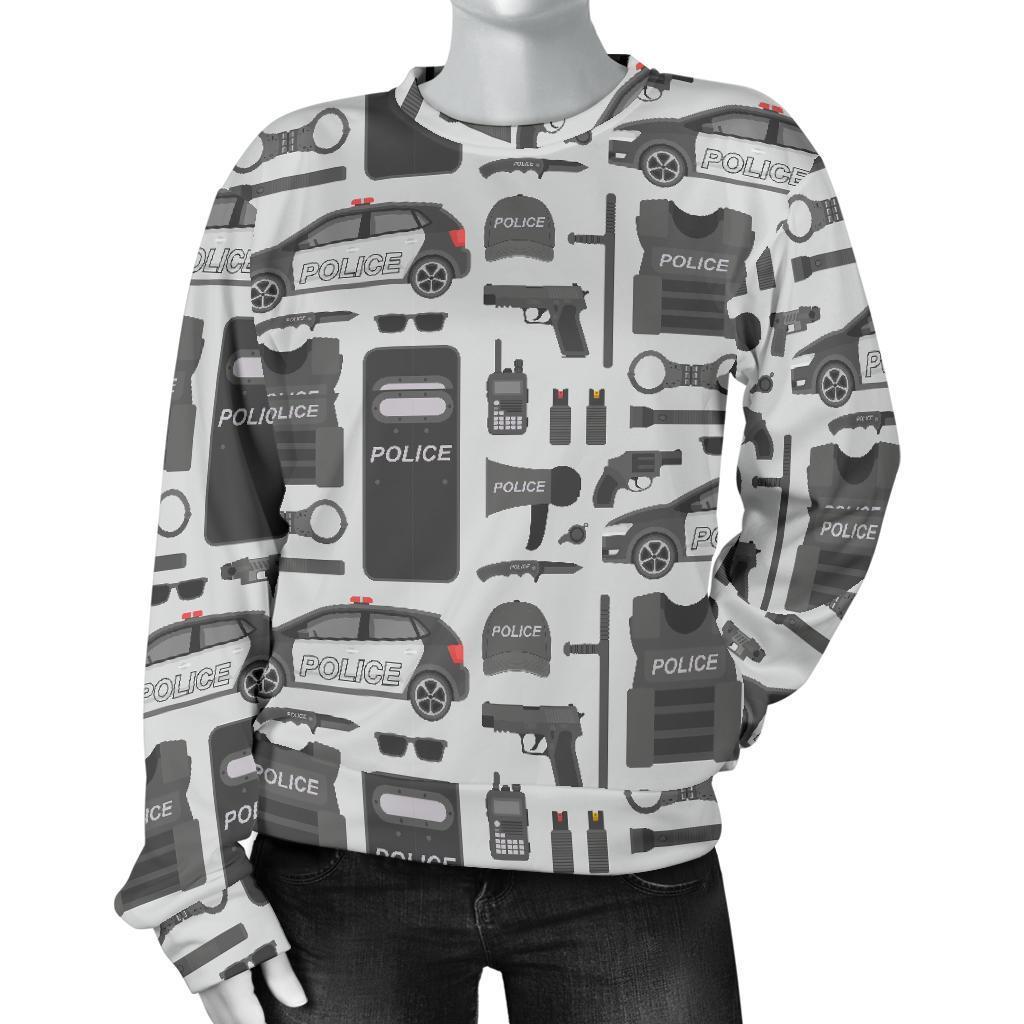 Police Print Pattern Women's Sweatshirt-grizzshop