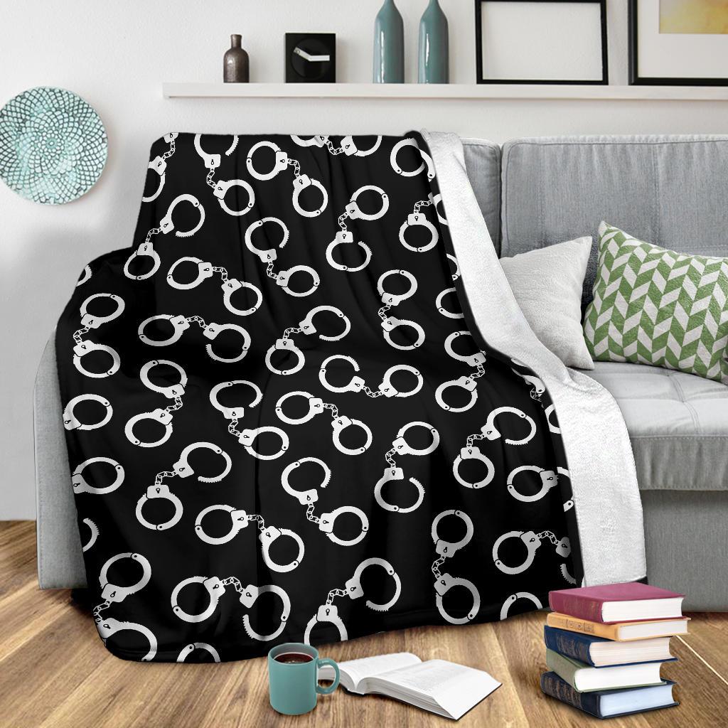 Police Shackle Pattern Print Blanket-grizzshop