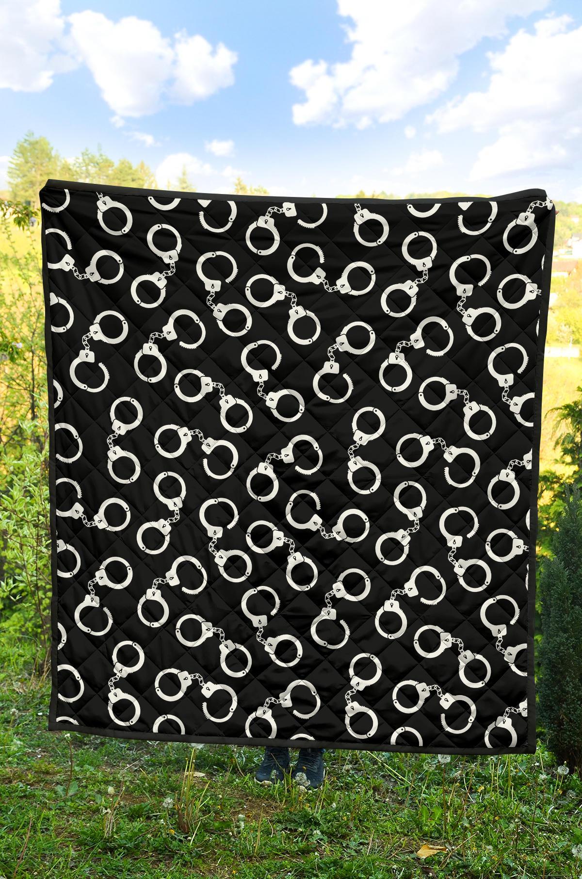 Police Shackle Pattern Print Quilt-grizzshop