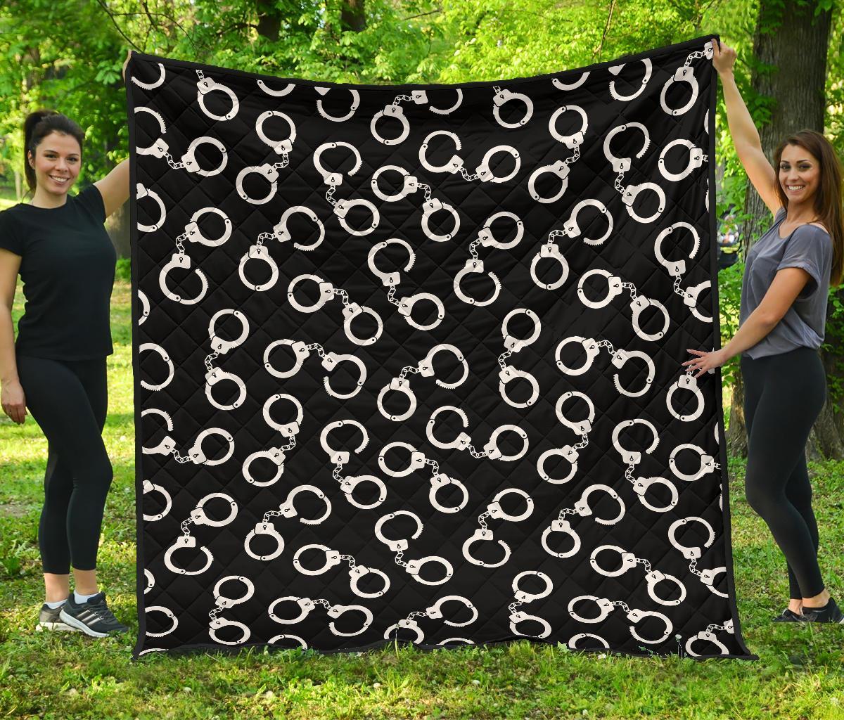 Police Shackle Pattern Print Quilt-grizzshop