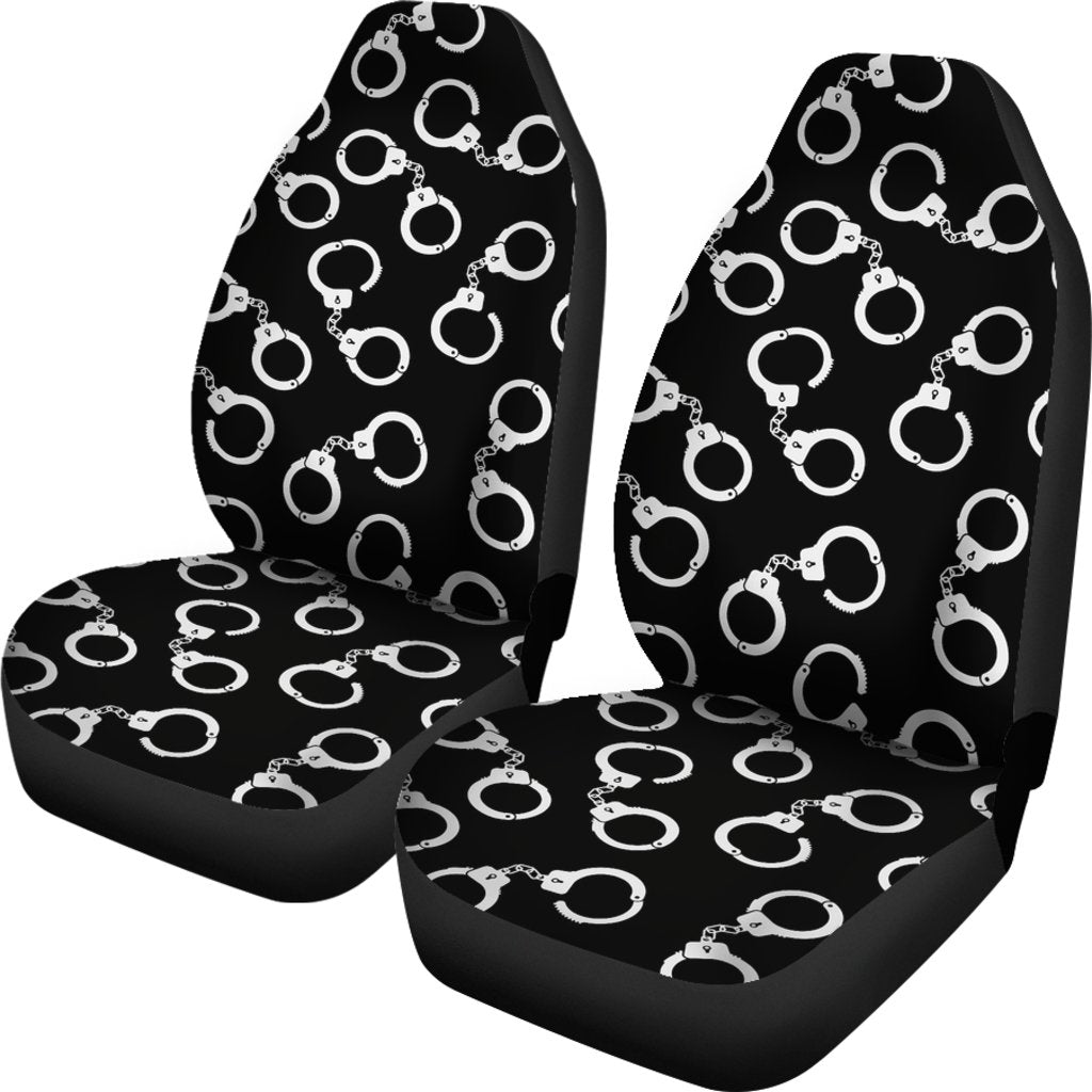 Police Shackle Pattern Print Universal Fit Car Seat Covers-grizzshop