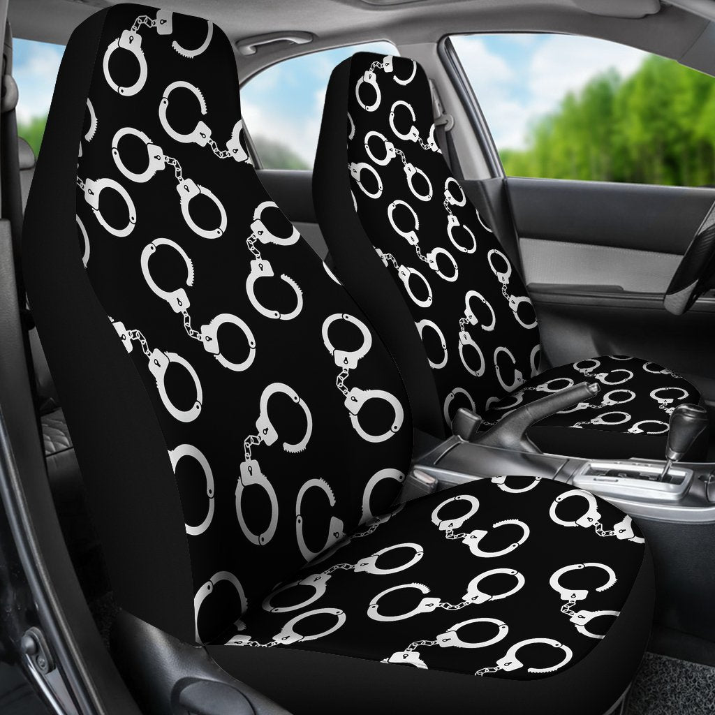 Police Shackle Pattern Print Universal Fit Car Seat Covers-grizzshop