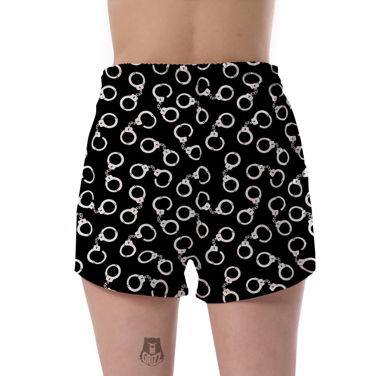 Police Shackle Pattern Print Women's Shorts-grizzshop