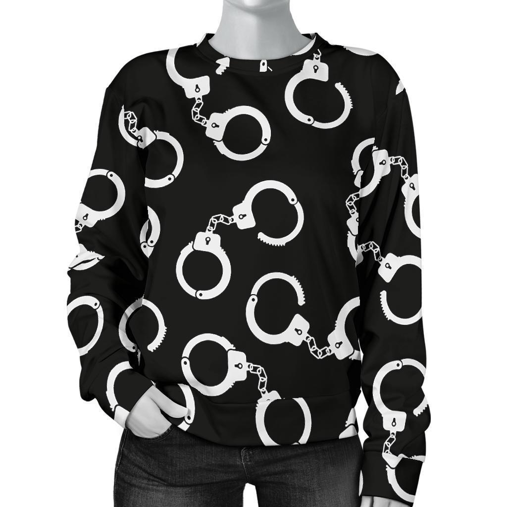 Police Shackle Pattern Print Women's Sweatshirt-grizzshop