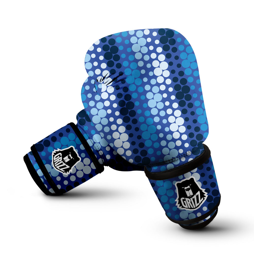 Polka Dot Blue Striped Print Pattern Boxing Gloves-grizzshop