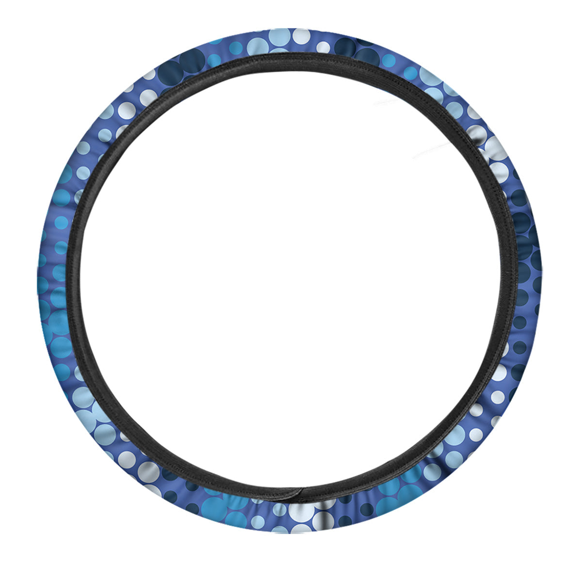 Polka Dot Blue Striped Print Pattern Car Steering Wheel Cover-grizzshop