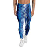 Polka Dot Blue Striped Print Pattern Men's Leggings-grizzshop