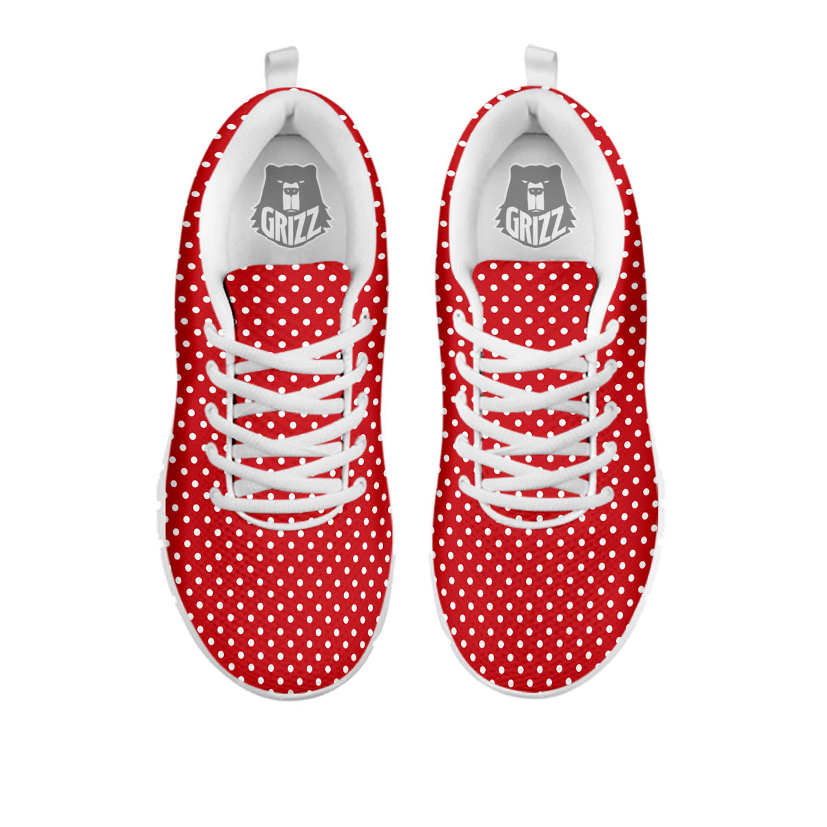 Polka Dot Christmas Print Pattern White Sneaker-grizzshop