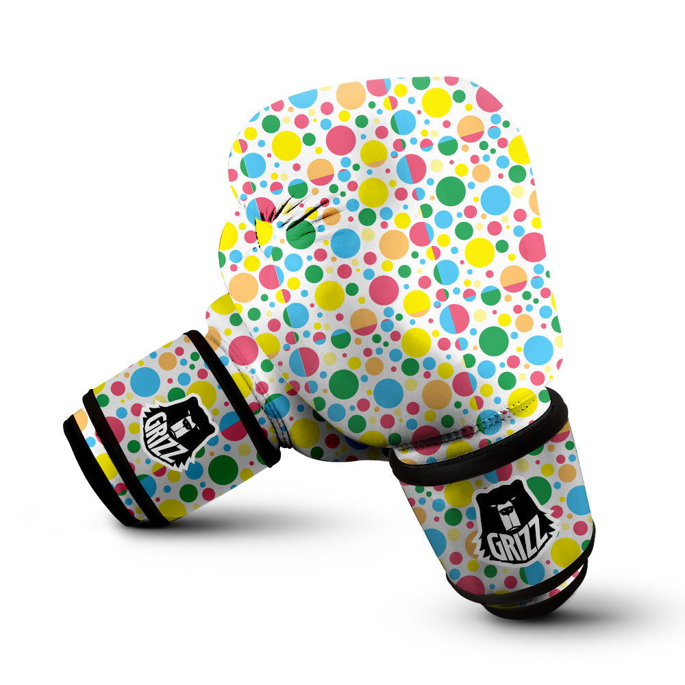 Polka Dot Colorful Print Pattern Boxing Gloves-grizzshop