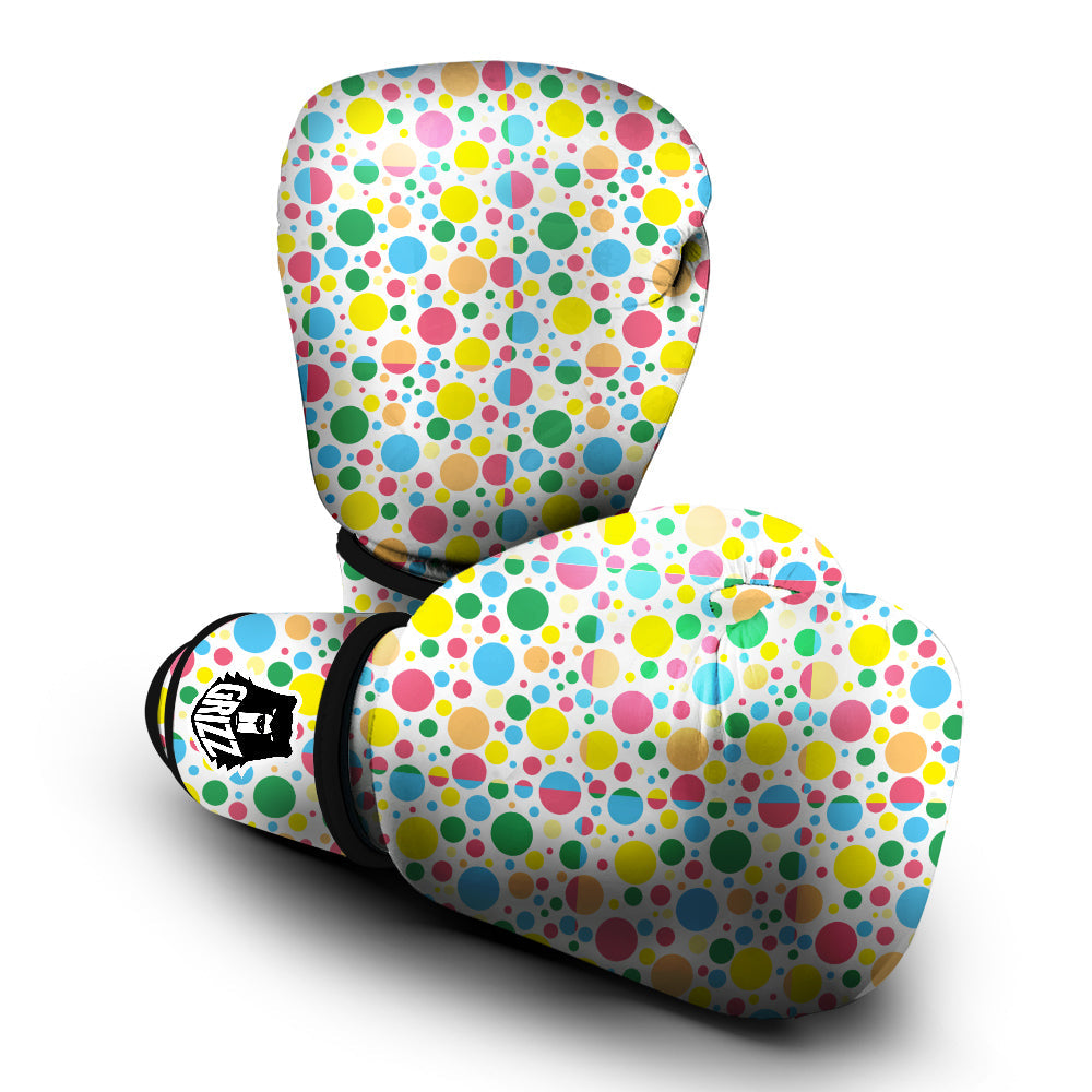 Polka Dot Colorful Print Pattern Boxing Gloves-grizzshop