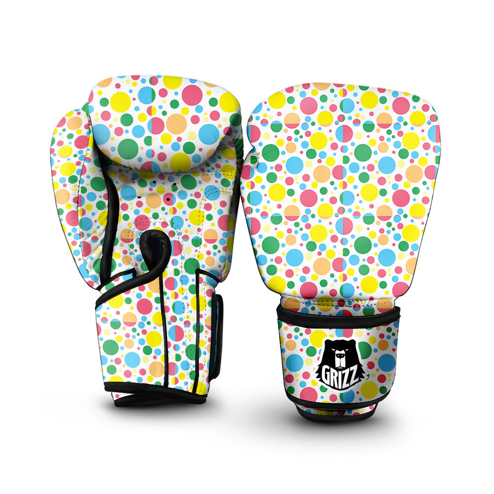 Polka Dot Colorful Print Pattern Boxing Gloves-grizzshop