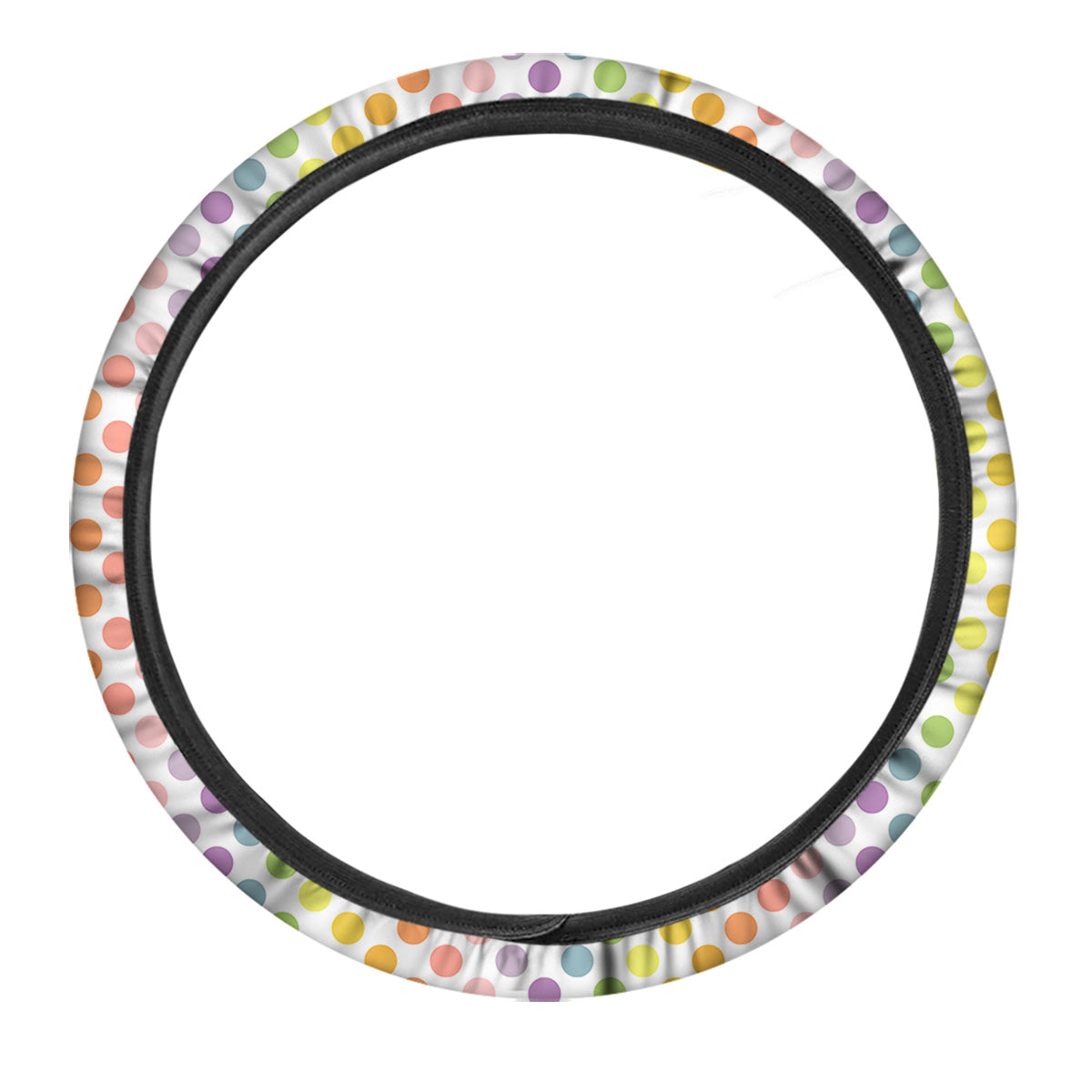 Polka Dot Colors Rainbow Print Pattern Car Steering Wheel Cover-grizzshop