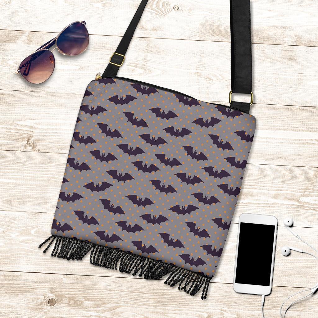 Polka Dot Halloween Bat Pattern Print Crossbody Bags-grizzshop