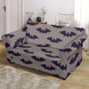 Polka Dot Halloween Bat Pattern Print Loveseat Cover-grizzshop