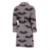 Polka Dot Halloween Bat Pattern Print Men Long Robe-grizzshop