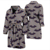 Polka Dot Halloween Bat Pattern Print Men Long Robe-grizzshop