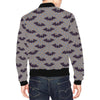 Polka Dot Halloween Bat Pattern Print Men's Bomber Jacket-grizzshop